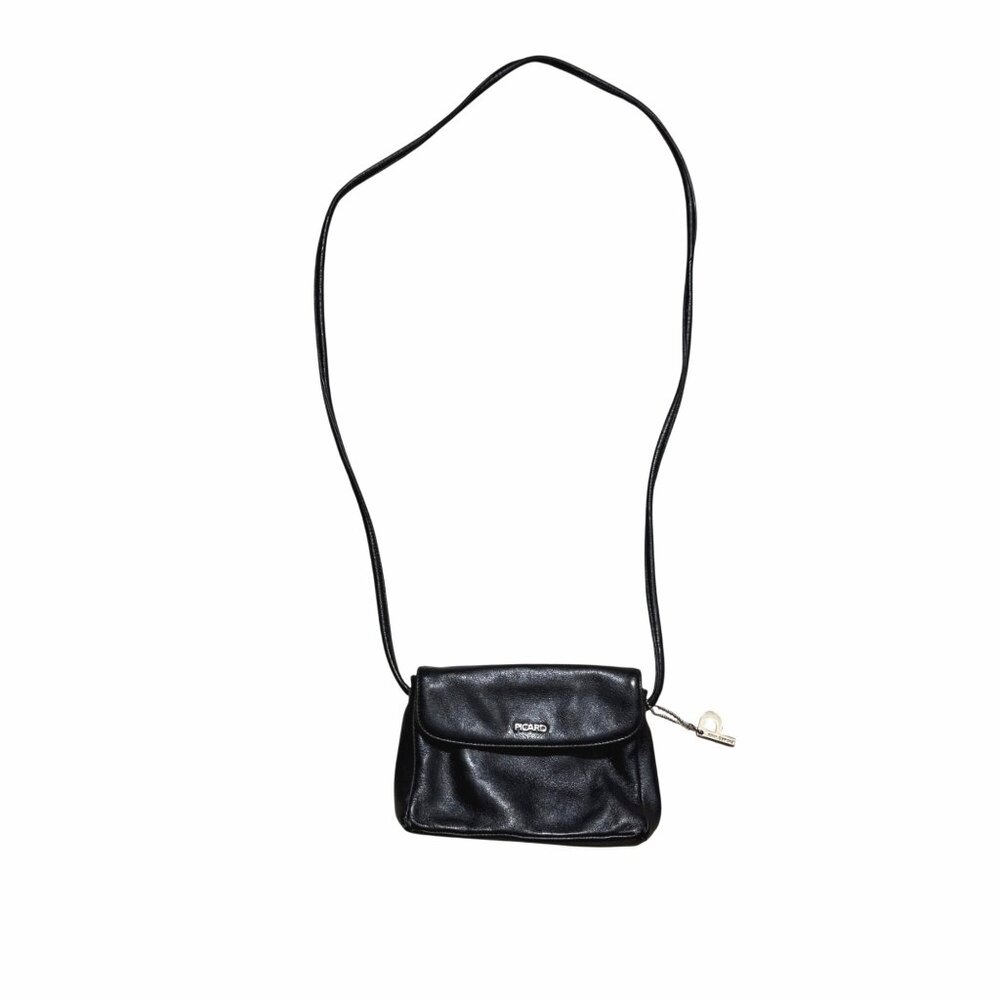 Picard Germany Women's Crossbody Bag Purse Black Leather Minimalist Classic